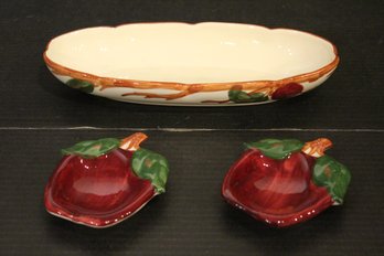 Vintage Franciscan Apple Serving Tray, 2 Sauce Trays