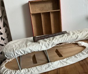 Ironing Sleeve Board, Wood Yarn Bobbin, Wood Cutlery Tray
