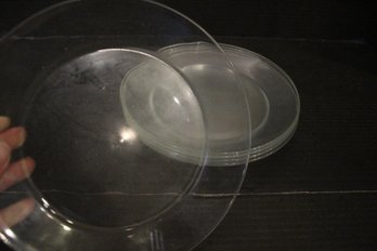 5 Vintage Clear Glass 8' Dessert Plates