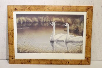 Signed 'Serenity' Print By Artist Anthony J. Padgett, Wood Frame