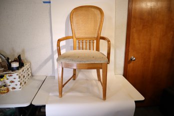 Two Oak Cane-back Dining Chairs