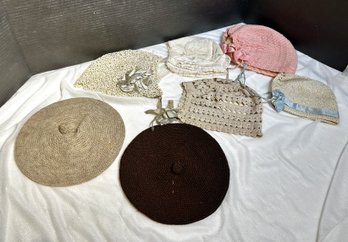 Lot Of 7 Antique  Child Bonnets/Hats