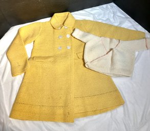 Vintage Handmade Child Sweater And Coat