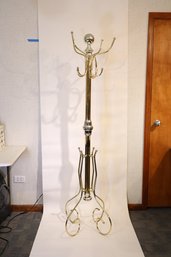Brass And Chrome Coat Or Hat Tree