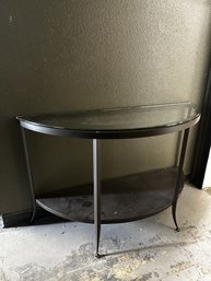 Half Moon Metal & Glass Table