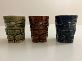 3 Tiki Shot Glasses