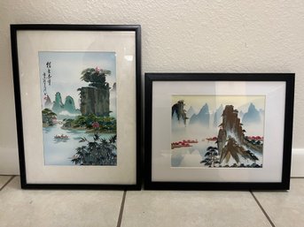 2 Decoupage Chinese Art Pieces
