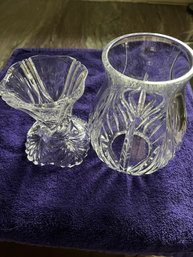 Fine Crystal Hurricane Lamp Candleholder
