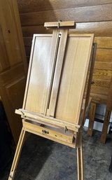 Vintage Portable Easel With Vintage Painting Supplies