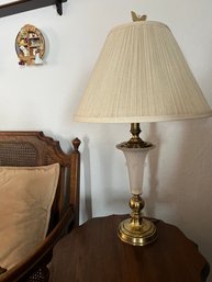 25 Inch Brass And Frosted Glass Lamp