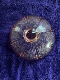 Pink Depression Glass Cherry Blossom Butter Dish Lid