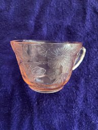Pink Dogwood Depression Glass Cup