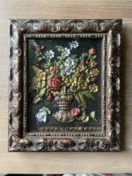 Framed Metal Flower Art