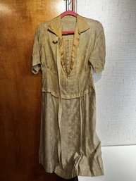 Antique Gold Dress With Belt