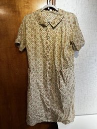 Vintage Floral Shirt Dress With Pockets