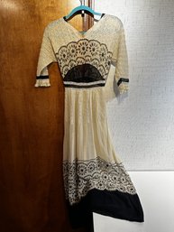 Gorgeous Antique Black And Cream Dress