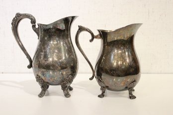 2 Vintage Silver Plated Pitchers, Lunt, Keenware