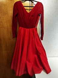 Vintage Mitzi Morgan Red Velvet Dress