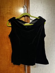 Vintage Black Velvet Alex Colman Sleeveless Top