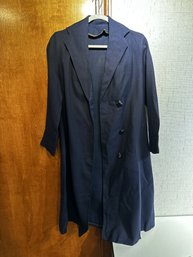 Antique Trench Style Navy Coat