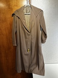 Antique Trench Style Coat With One Button