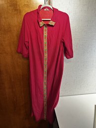 Vintage Red Snap-front Robe