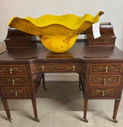 A Very Large Chihuly- Inspired Glass Bowl, 33 Inch Diameter