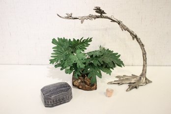 Natural Themed Home Decor, Pottery Barn Jewelry Stand, Faux Pant, African Soapstone Box, Mini Pot