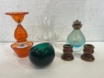 Vintage Oil Lamps, Candle Holders