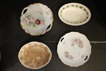 2 Vintage Porcelain Plates, Ironstone, Harkerware Royal Gadroon Serving Bowls