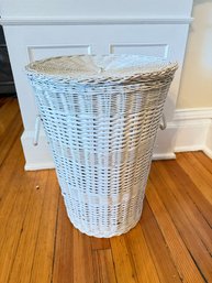White Wicker Laundry Basket