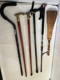 4 Canes, 1 Handmade Hearth Broom
