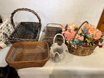 5 Large Woven Baskets