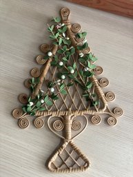 Wicker Scroll Tree Decor