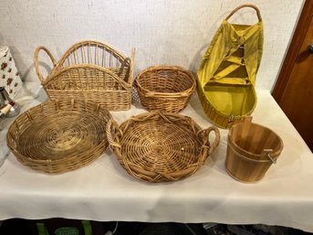 Woven Large Baskets, Doll Carrier, Bucker