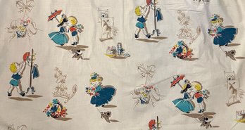 Cotton Fabric 10 Yards Sweet Old Fashion Children Playing