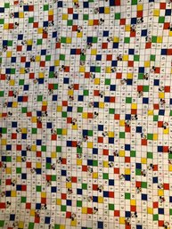 Fabric Scrap Disney Cartoon Characters Checkerboard Mickey Mouse Donald Duck Minnie Mouse Daisy Duck