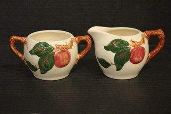 Vintage Franciscan Apple Cream And Sugar Dishes