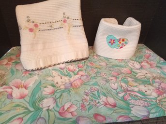 Spring Tablecloth And Two Kitchen Towels
