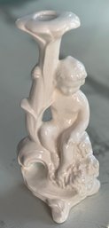 Vintage White Porcelain Cherub Bud Vase