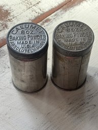 Set Of 2 Vintage 8oz. Calumet Baking Powder Tins
