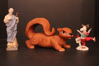 3 Vintage Figurines, Including Rare Lenox Moose