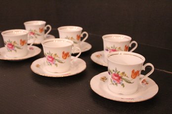 Set Of 6 Vintage Franconia Coffee And Saucers