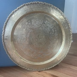 Vintage 22 Inch Brass Wall Hanging Or Tabletop