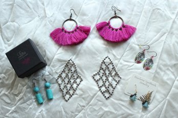 5 Bold Earrings, Turquoise