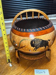 Native American Bowl With Buffalo Design