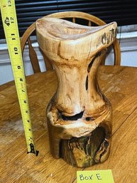 Wooden Vase, 12 Inch Tall