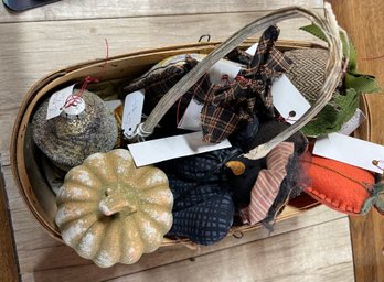 Fall Decor Basket And Ornaments