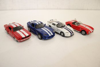Set Of 4 Die-Cast American Muscle Car Models Smaller Scale