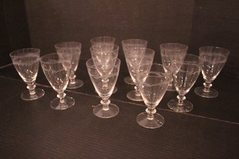 Set Of 12 Vintage Kosta Boda Crystal Elegant Cordial Glasses